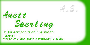 anett sperling business card